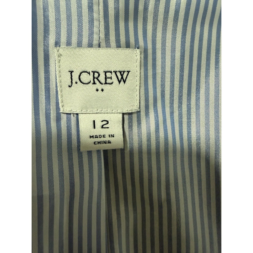 J.Crew Herringbone Wool-Blend Schoolboy Blazer Light Khaki/Brick Women's Size 12 - Picture 12 of 13